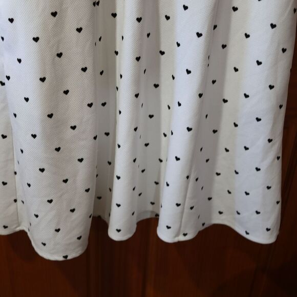 Torrid Black White Mini Dress 2X - Cap Sleeve Heart Polka Dot LoveCore - Picture 7 of 11